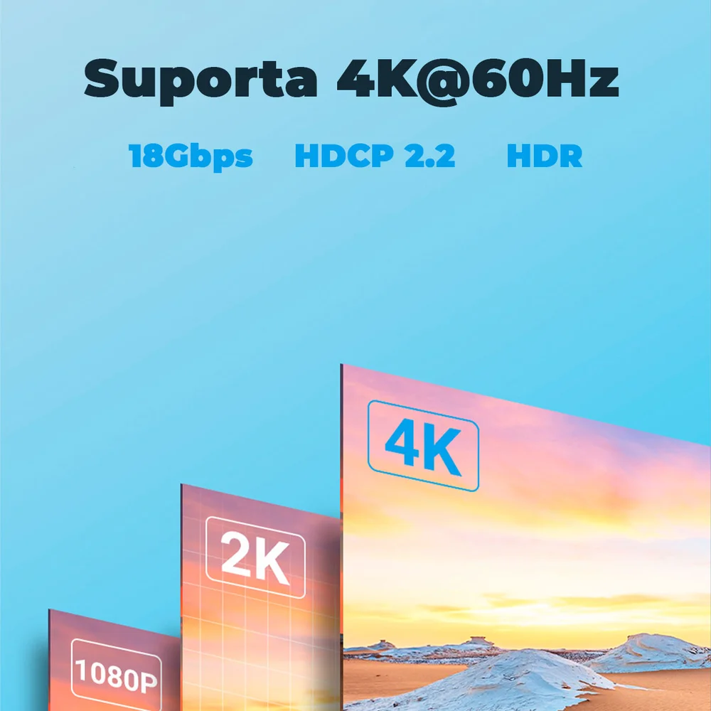 Imagem 3 de 5 do produto Cabo HDMI Vention, 2.0, Slim Fino, FULL HD, 4k, Tv, Blindado, 2m