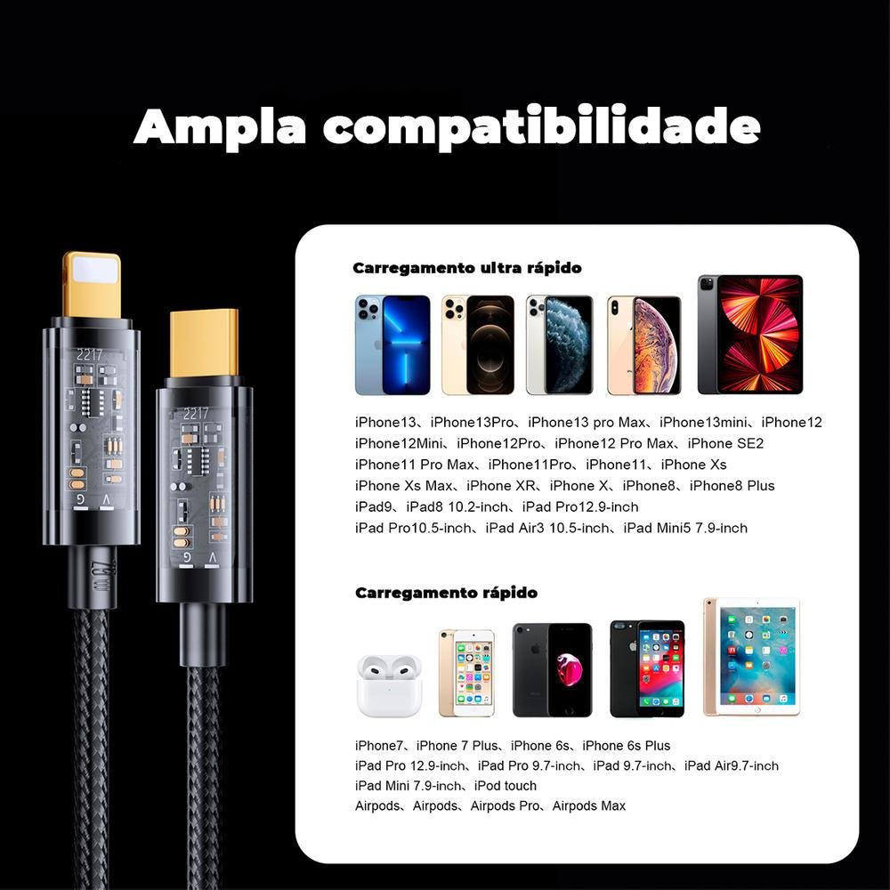 Cabo Carregador Lightning Para USB C, 20w, 1,2m, Azul - Joyroom