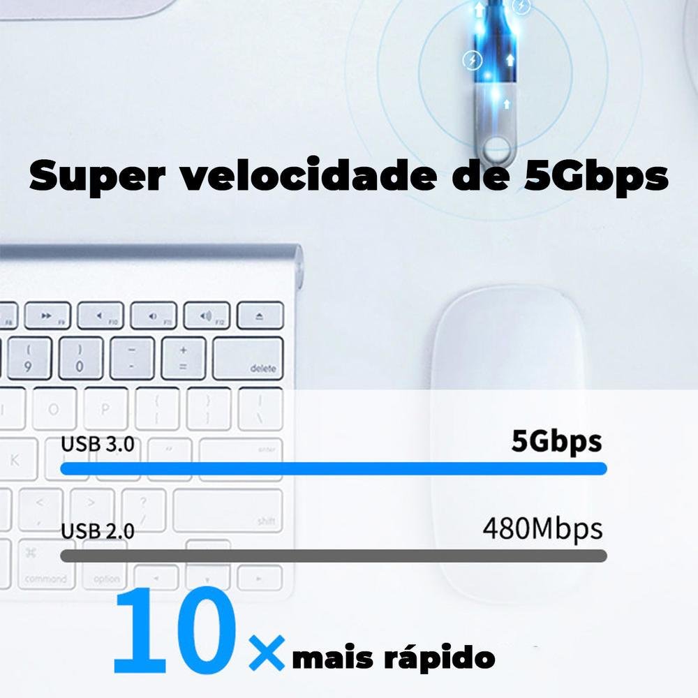 Imagem 3 de 5 do produto Cabo Extensor Extensão USB3.0 Macho X Fêmea, 50cm - Cabletime