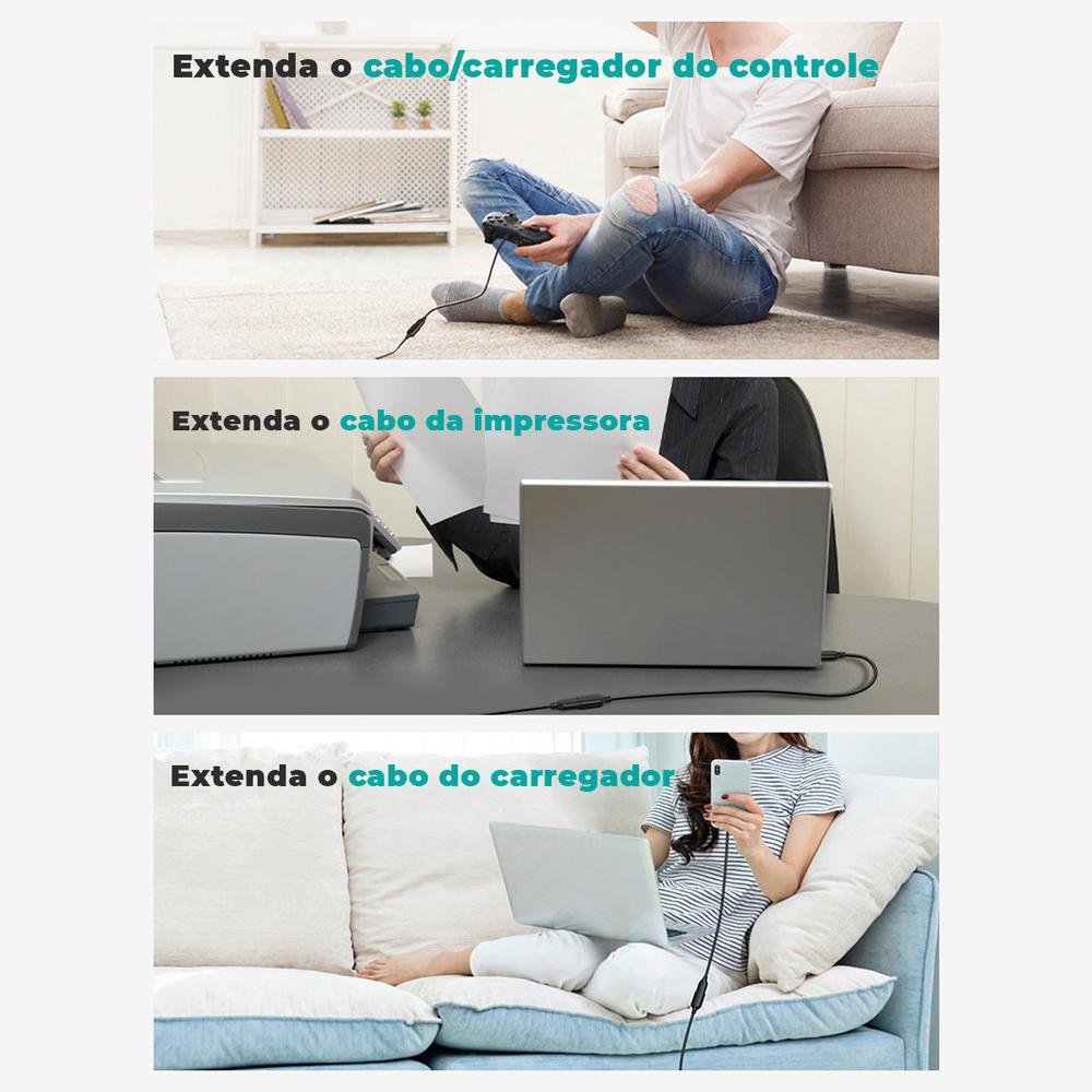 Imagem 4 de 5 do produto Cabo Extensor Extensão USB 3.0, Macho X Fêmea, 1m - Cabletime