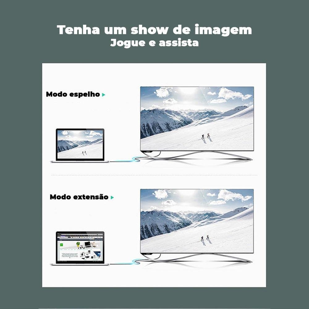 Imagem 3 de 5 do produto Cabo Mini Dp Cabletime Thunderbolt 2, Para HDMI, 4k, 60hz, 1.8m