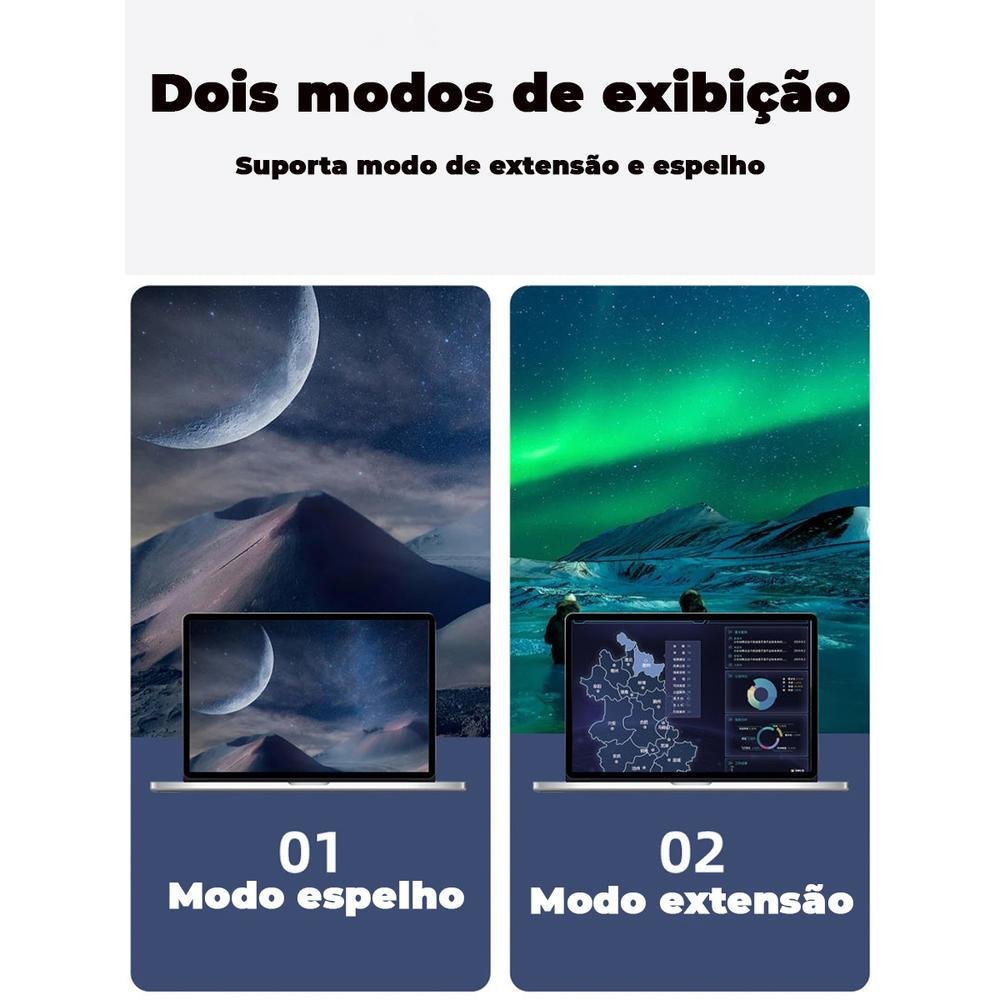 Imagem 2 de 5 do produto Cabo Cabletime USB C, Para HDMI, 4k, 60hz, Para Macbook Pro, 1.8m