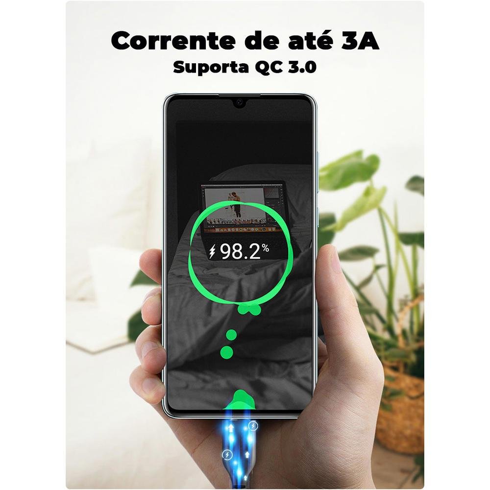 Imagem 3 de 5 do produto Cabo Cabletime USB C, Para USB A, 3.0, Carregamento Rápido, 50cm