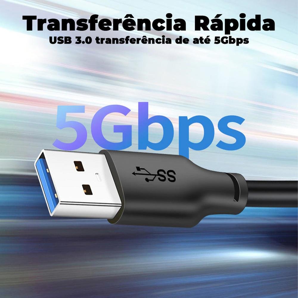 Imagem 4 de 5 do produto Cabo Cabletime USB C, Para USB A, 3.0, Carregamento Rápido, 50cm