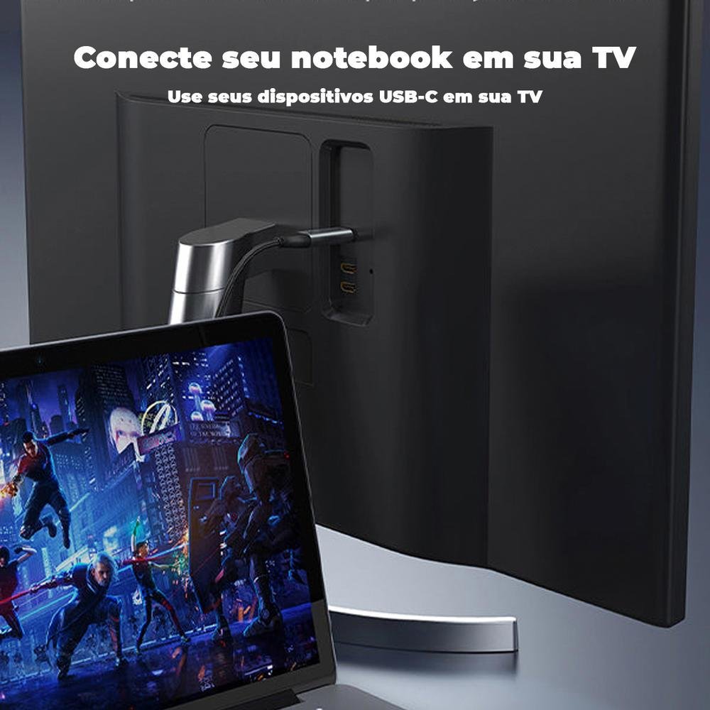 Imagem 3 de 4 do produto Cabo Cabletime USB C X Displayport, 1.2, 4k, 60hz, Notebook, 3m