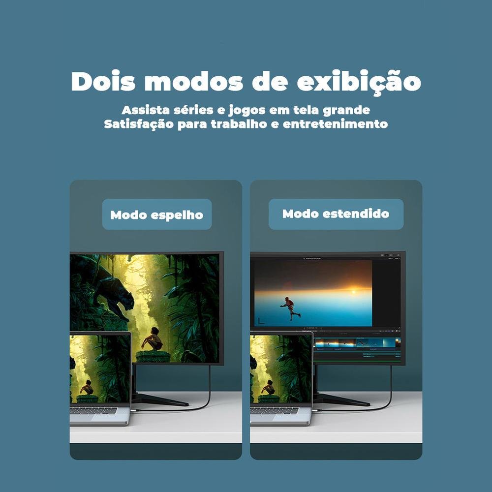 Imagem 4 de 5 do produto Cabo Cabletime USB C X Displayport, 1.4, 8k, 60hz, Notebook, 2m