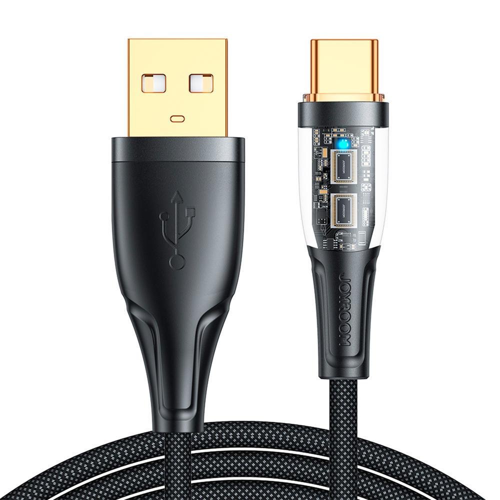Cabo Joyroom USB, Para USB C, 2.0, 3a, Turbo Rápido, 1.2m, Preto Cabo Joyroom USB, Para USB C, 2.0, 3a, Turbo Rápido, 1.2m, Preto