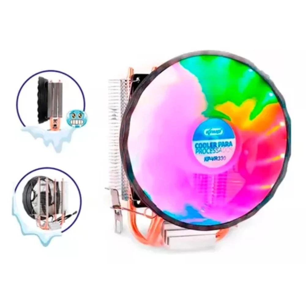 Imagem 3 de 5 do produto Cooler Knup Para Processador Intel E AMD, RGB Gamer - Kp-vr330