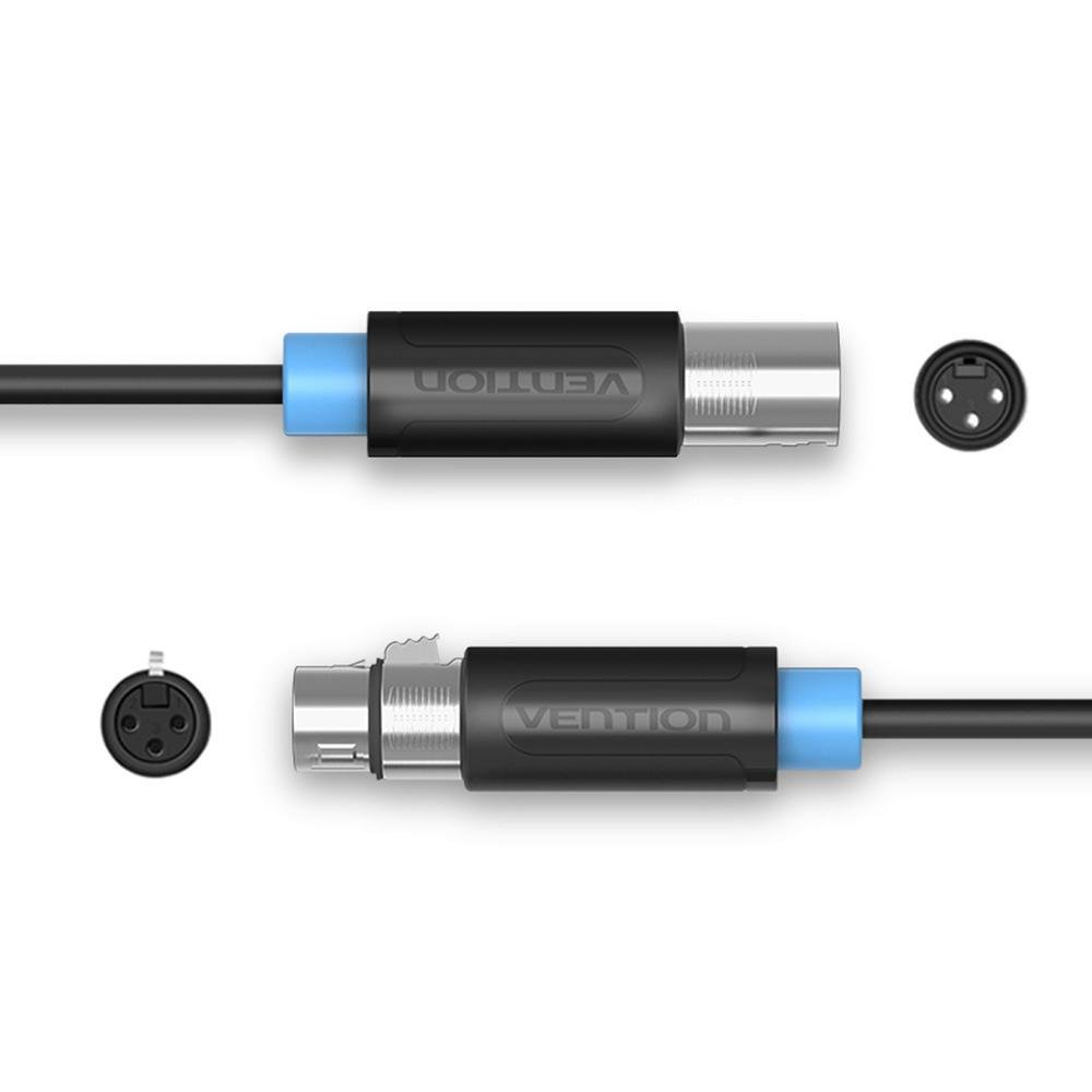 Imagem 2 de 5 do produto Cabo Vention Xlr Canon Audio Balanceado Microfone Som, 1m