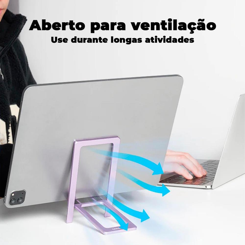 Imagem 2 de 5 do produto Suporte De Alumínio Para Ipad, Celular E Tablet, Cinza - Vention