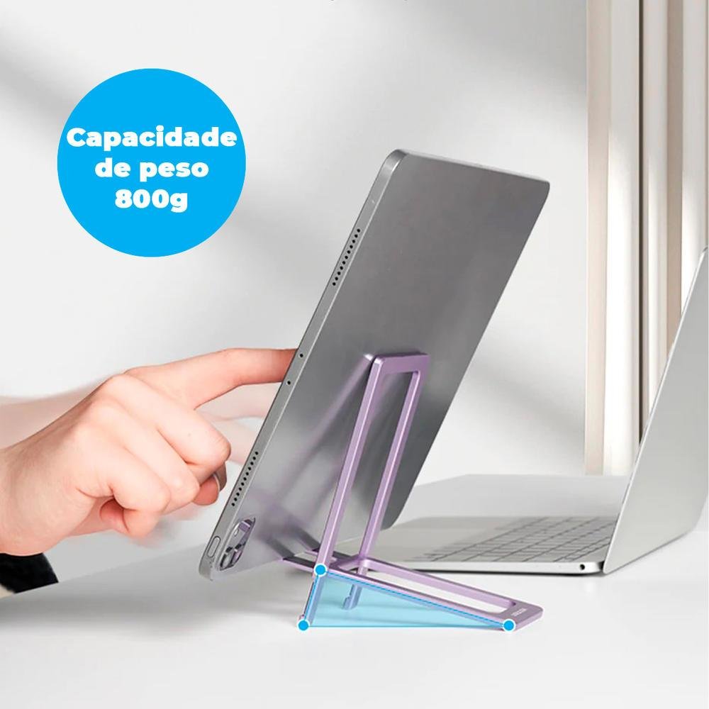 Imagem 3 de 5 do produto Suporte De Alumínio Para Ipad, Celular E Tablet, Cinza - Vention