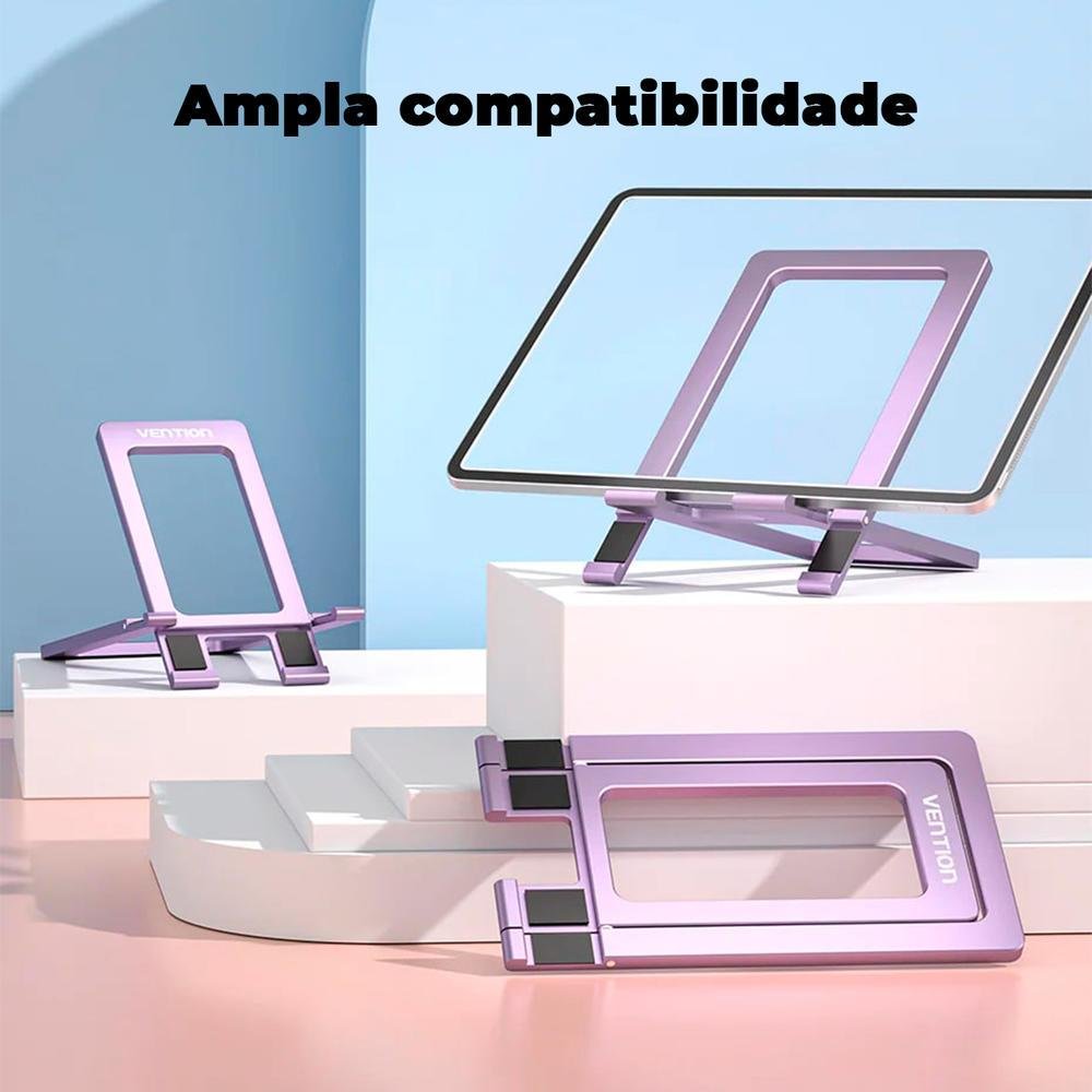 Imagem 4 de 5 do produto Suporte De Alumínio Para Ipad, Celular E Tablet, Cinza - Vention
