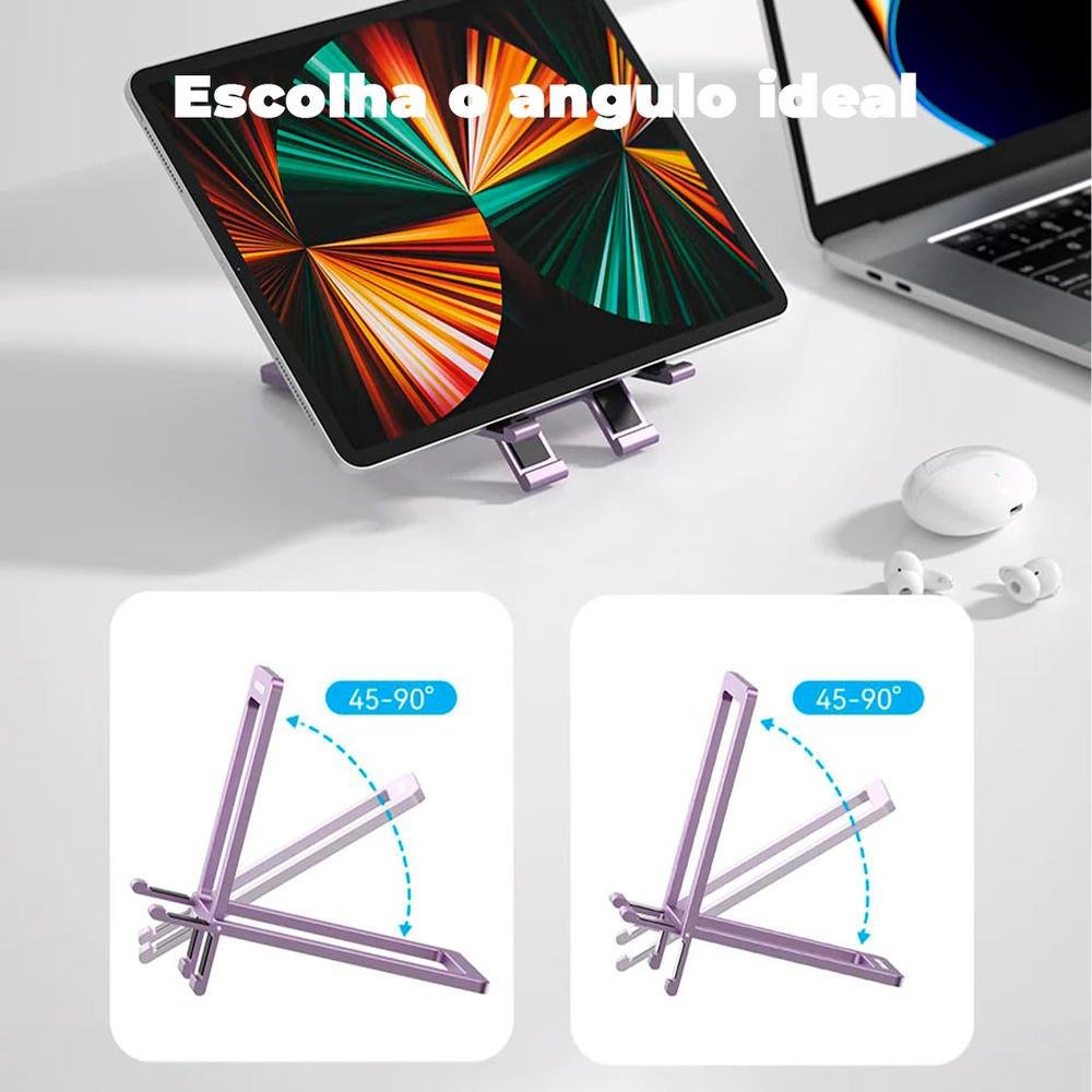 Imagem 5 de 5 do produto Suporte De Alumínio Para Ipad, Celular E Tablet, Cinza - Vention