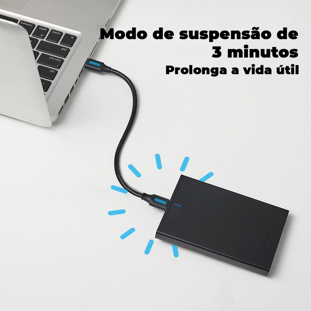 Imagem 2 de 5 do produto Case Vention Gaveta HD Externo, Sata SSD, 2.5, USB, 3.0, 5GBPS