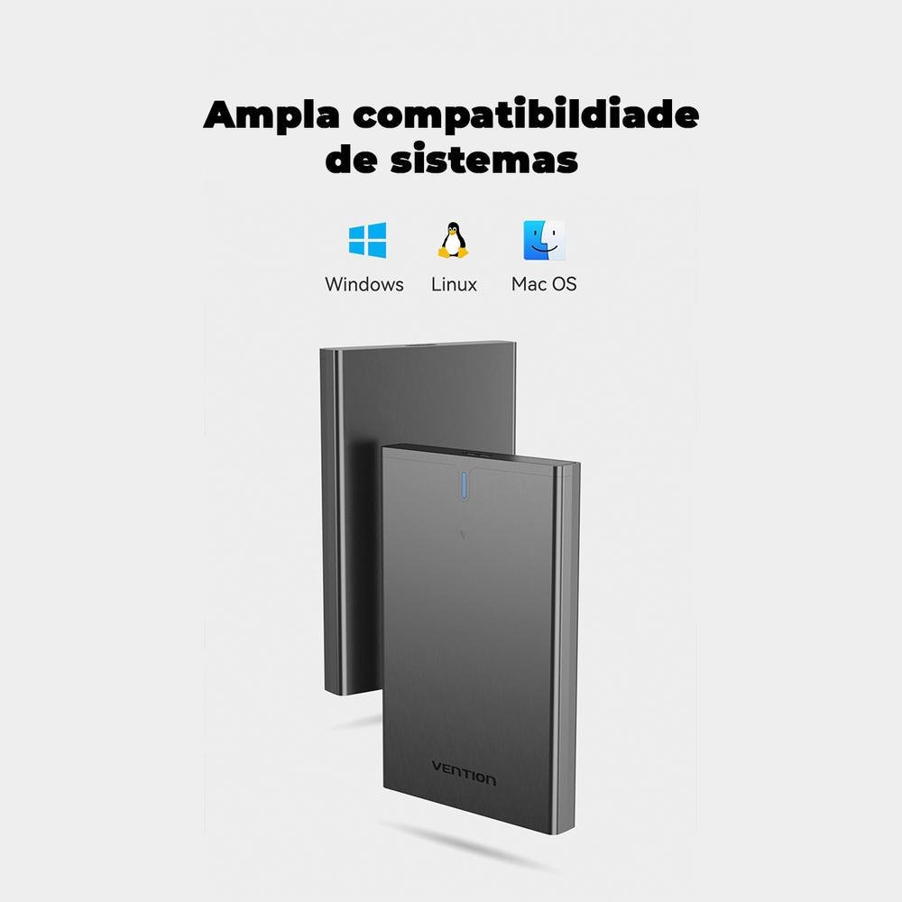 Imagem 5 de 5 do produto Case Vention Gaveta HD Externo, Sata SSD, 2.5, USB, 3.0, 5GBPS