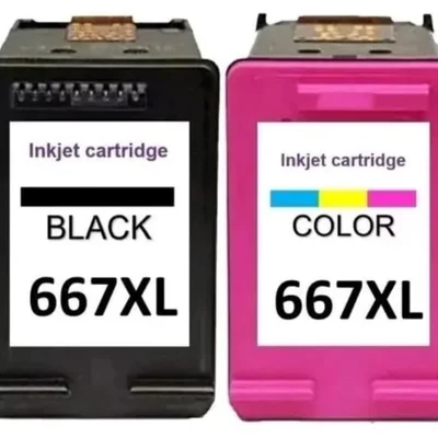 Kit Cartucho 667xl, 1 bk, 1 color Compativel 1275, 2374, 2375, 2376, 2774, 2776, 6476