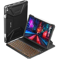 Capa Teclado Premium Infiland Ipad Air 5, 10.9 Polegadas 2022, A2588, A2589, A2591, Função Wake Sleep, Suporte Caneta