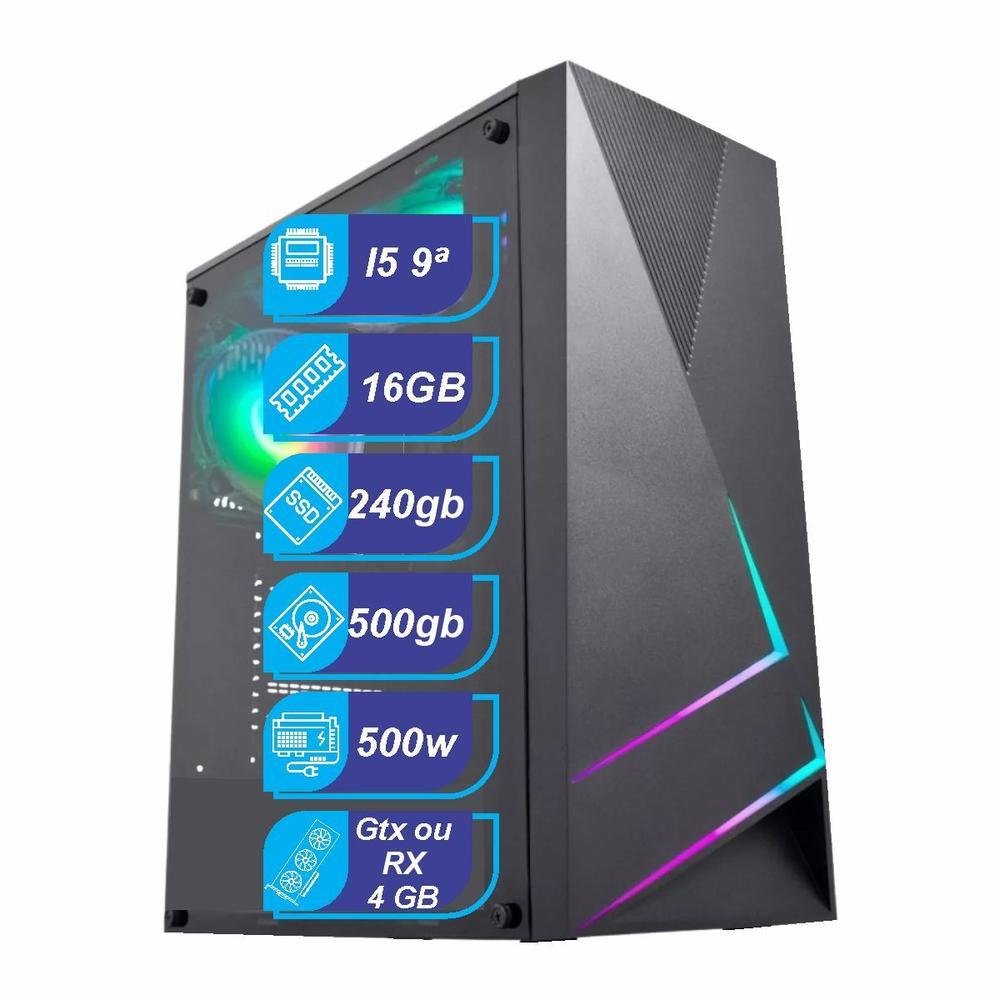 PC Gamer Schneider Computer Intel I5, 16GB DDR4, SSD 240GB, Windows 10 Pro
