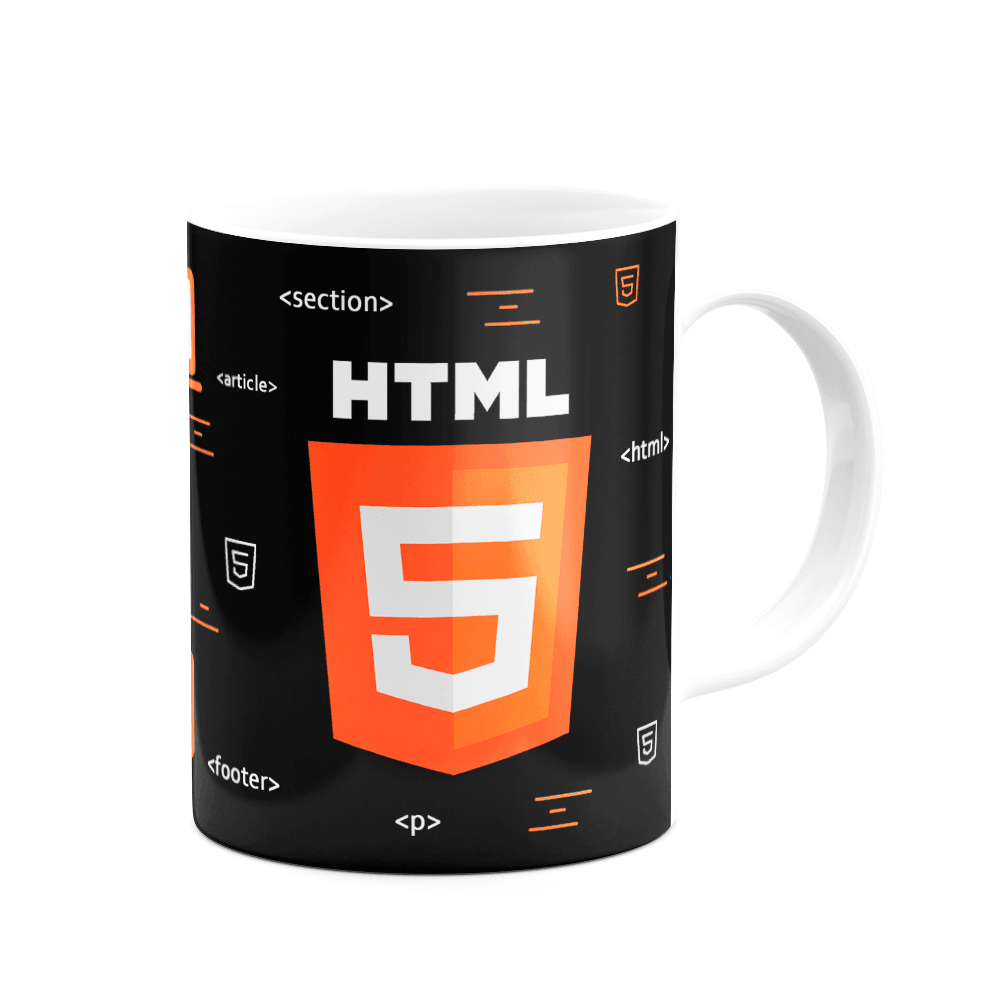 Caneca HTML 5 Cerâmica 325ml Bdark KaBuM