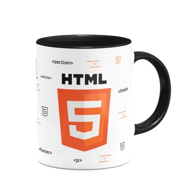 Caneca, Dev, HTML 5, Cerâmica, 325ml, B-black