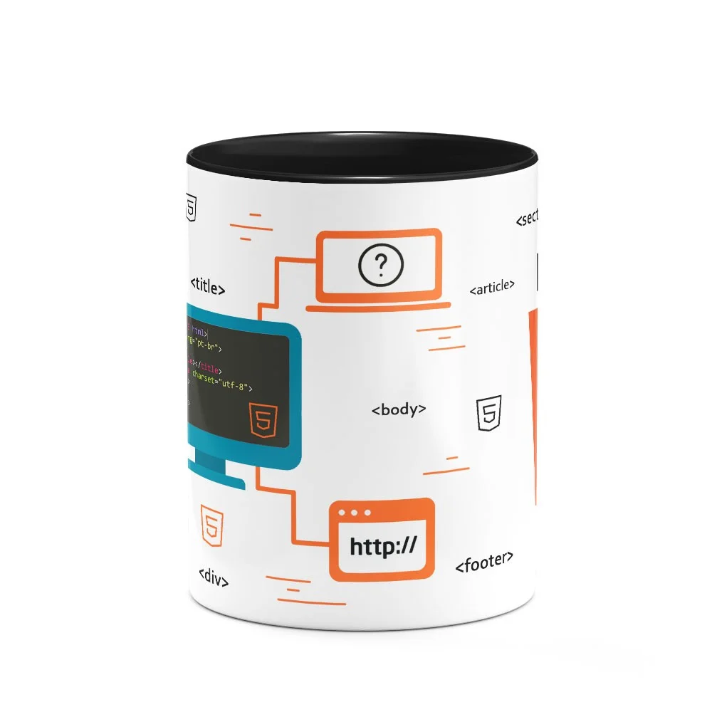 Imagem 5 de 5 do produto Caneca, Dev, HTML 5, Cerâmica, 325ml, B-black