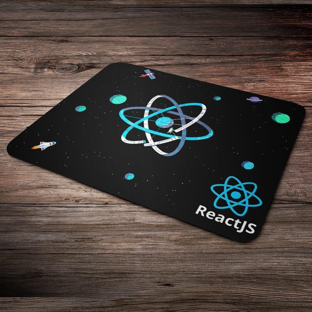 Imagem 2 de 3 do produto Mouse Pad, Dev, React Js, de Borracha, 24x20cm
