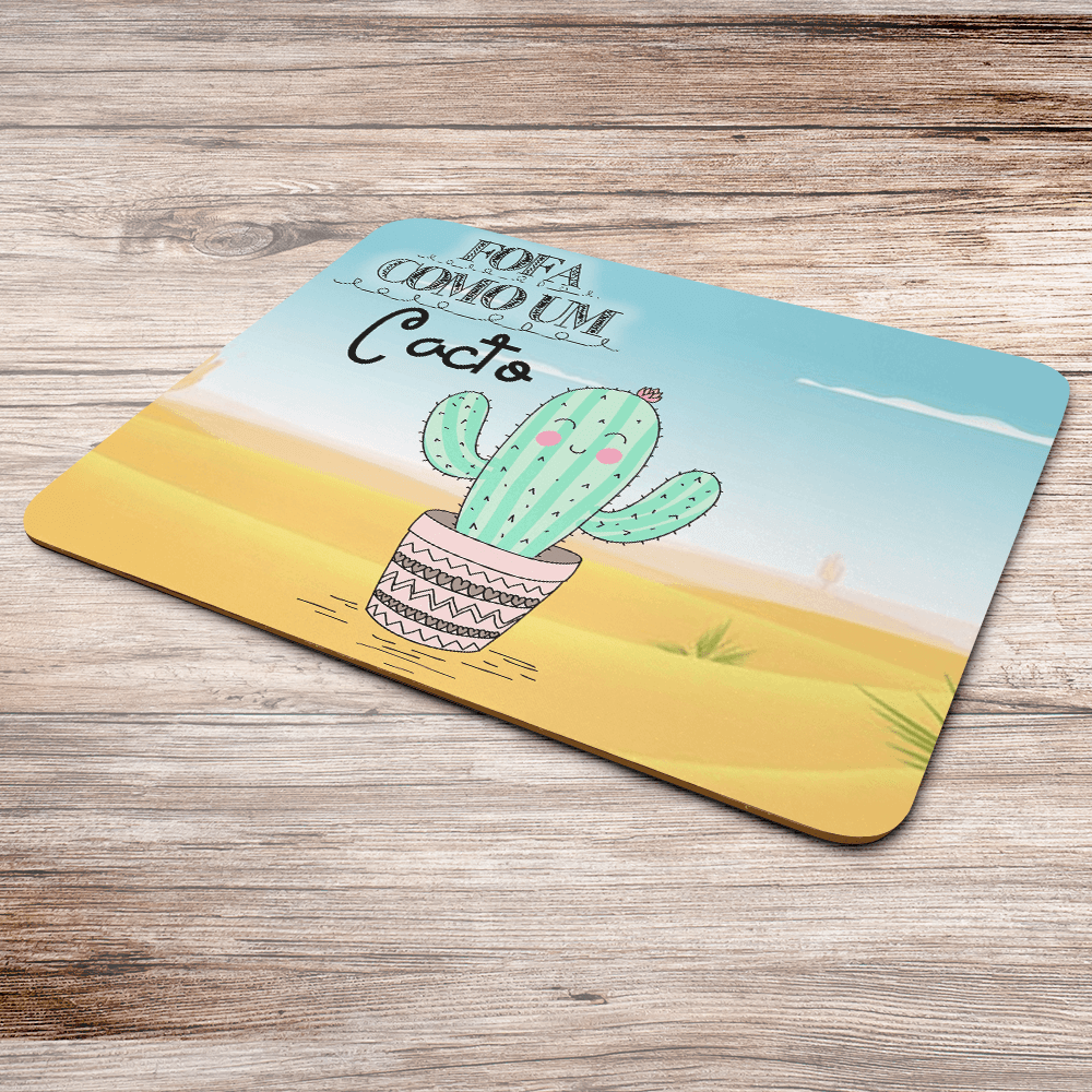 Mouse Pad Fofa Como Um Cacto, de Borracha, 24x20cm Mouse Pad Fofa Como Um Cacto, de Borracha, 24x20cm