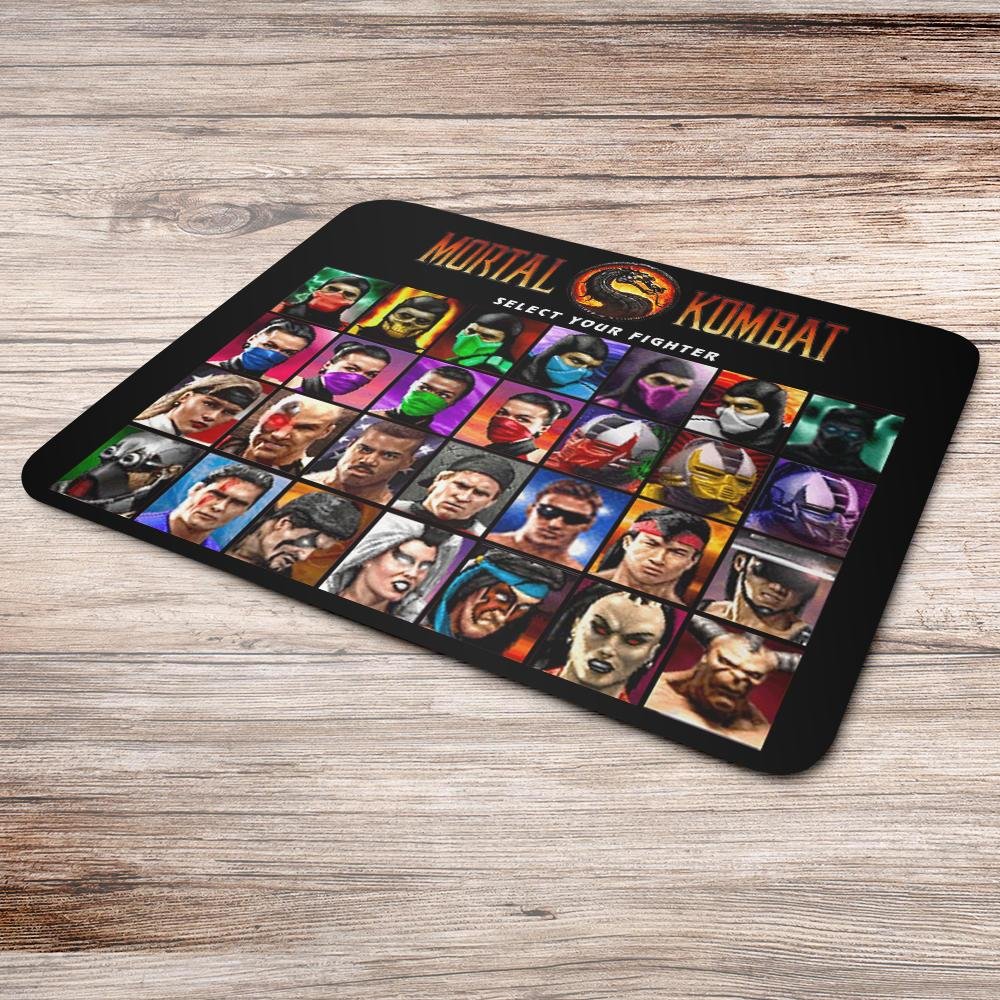 Imagem 2 de 3 do produto Mouse Pad Gamer, Mortal Kombat Select Your Fighter, de Borracha, 24x20cm