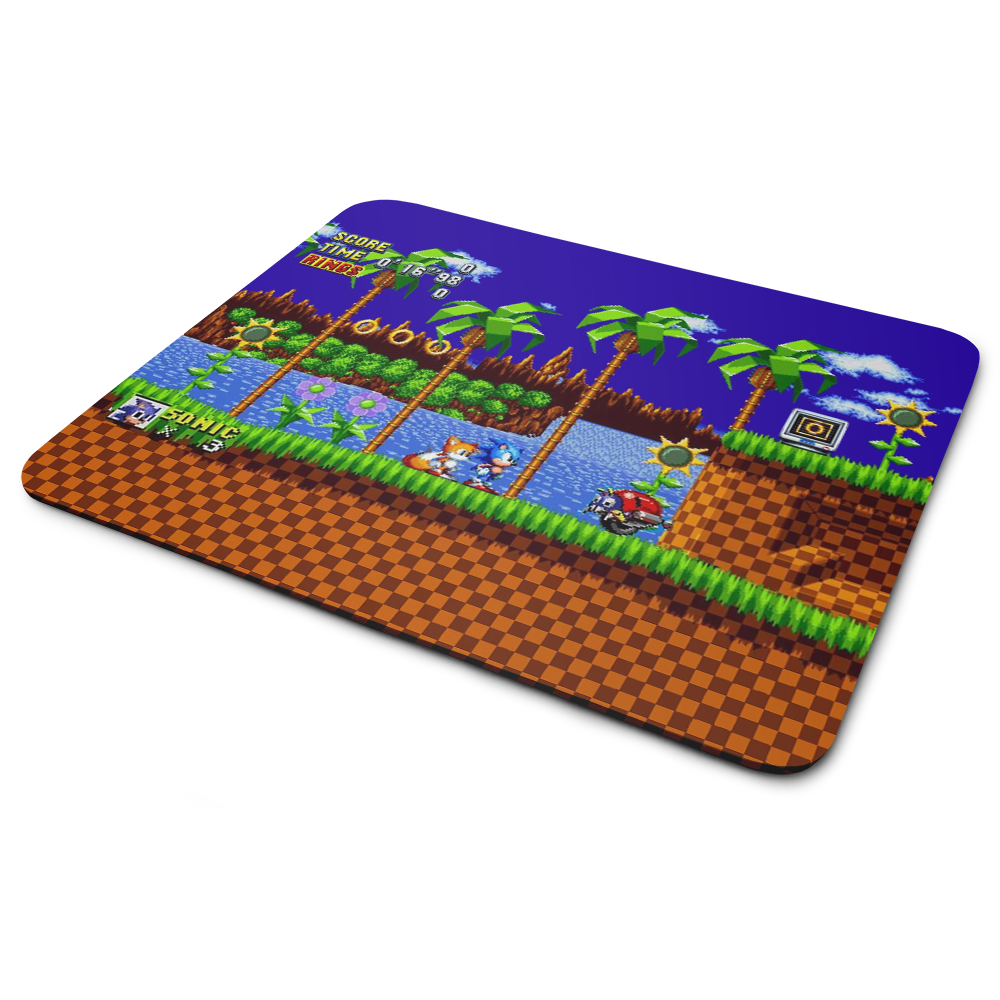 Mouse Pad Gamer, Sonic Green Hill Zone, de Borracha, 24cm x 20cm Mouse Pad Gamer, Sonic Green Hill Zone, de Borracha, 24cm x 20cm