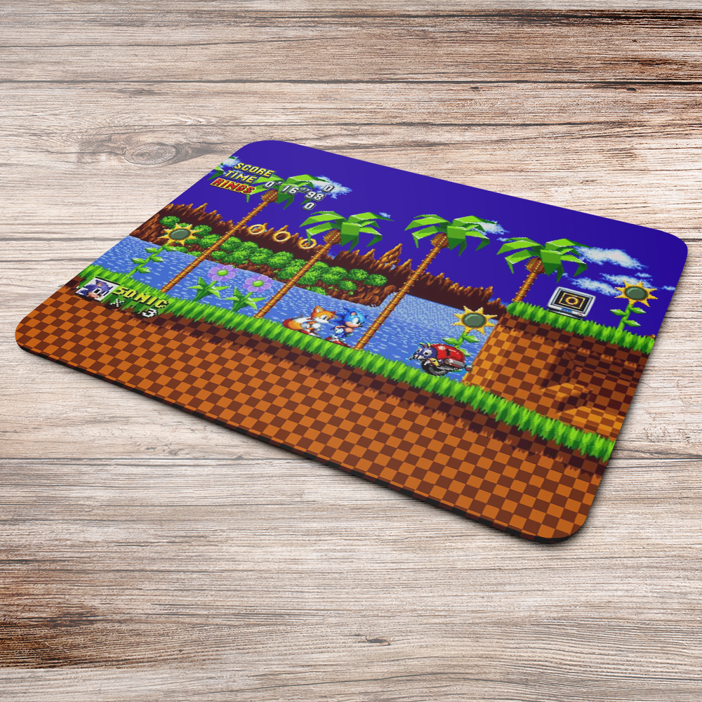 Mouse Pad Gamer, Sonic Green Hill Zone, de Borracha, 24cm x 20cm Mouse Pad Gamer, Sonic Green Hill Zone, de Borracha, 24cm x 20cm
