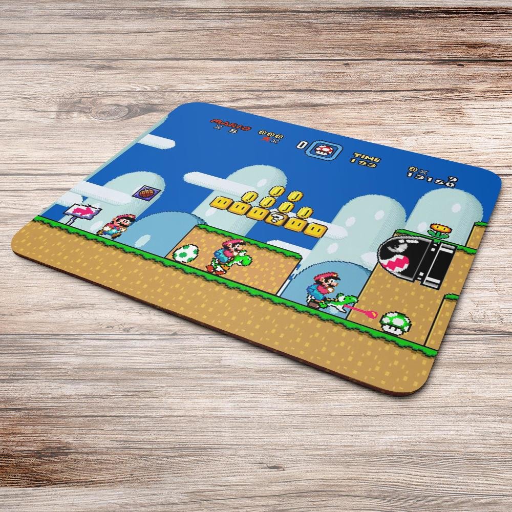 Mouse Pad Gamer, Super Mario World Screen Game, de Borracha, 24cm x 20cm Mouse Pad Gamer, Super Mario World Screen Game, de Borracha, 24cm x 20cm