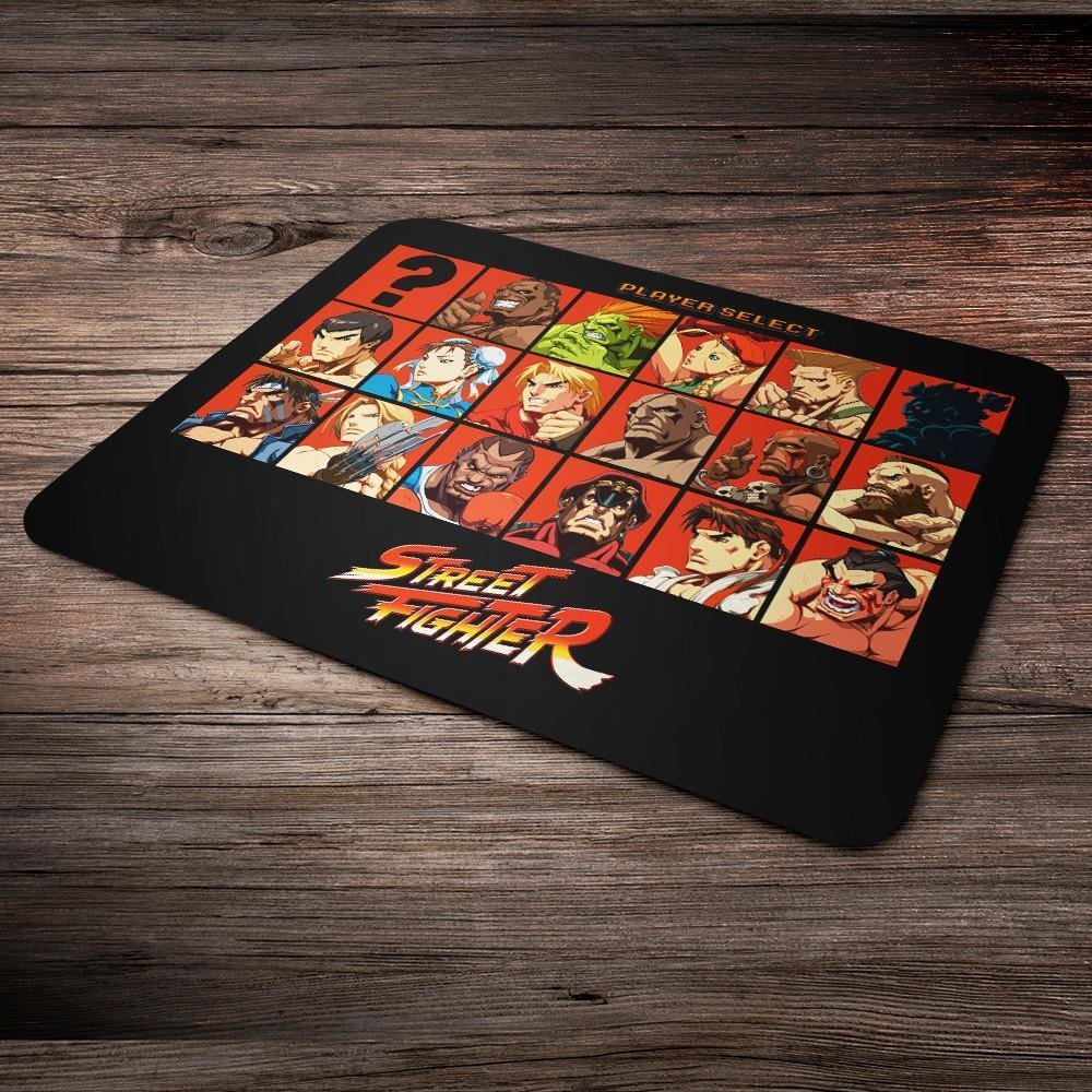 Imagem 2 de 5 do produto Mouse Pad Gamer, Street Fighter Play Select, de Borracha, 24cm x 20cm
