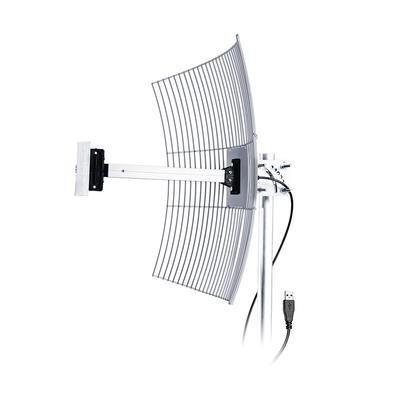 Antena USB Parabola Grade Aquario USB-2010, Com 2.4 Ghz, Ganho De 20 DBI, Plug, And Play Cabo De 10m