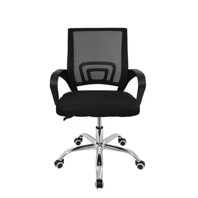 Cadeira Office, Evolux, até 120Kgs, Giratória, Ajuste de Altura, Arco Estofado Mesh, Preto