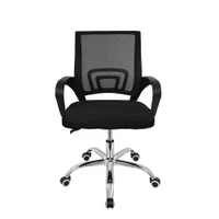 Cadeira Office, Evolux, até 120Kgs, Giratória, Ajuste de Altura, Arco Estofado Mesh, Preto