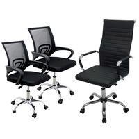 Combine estilo, conforto e funcionalidade em seu escritório com o kit 2 cadeiras de escritório mesh e 1 cadeira de escritório charles eames esteirinha