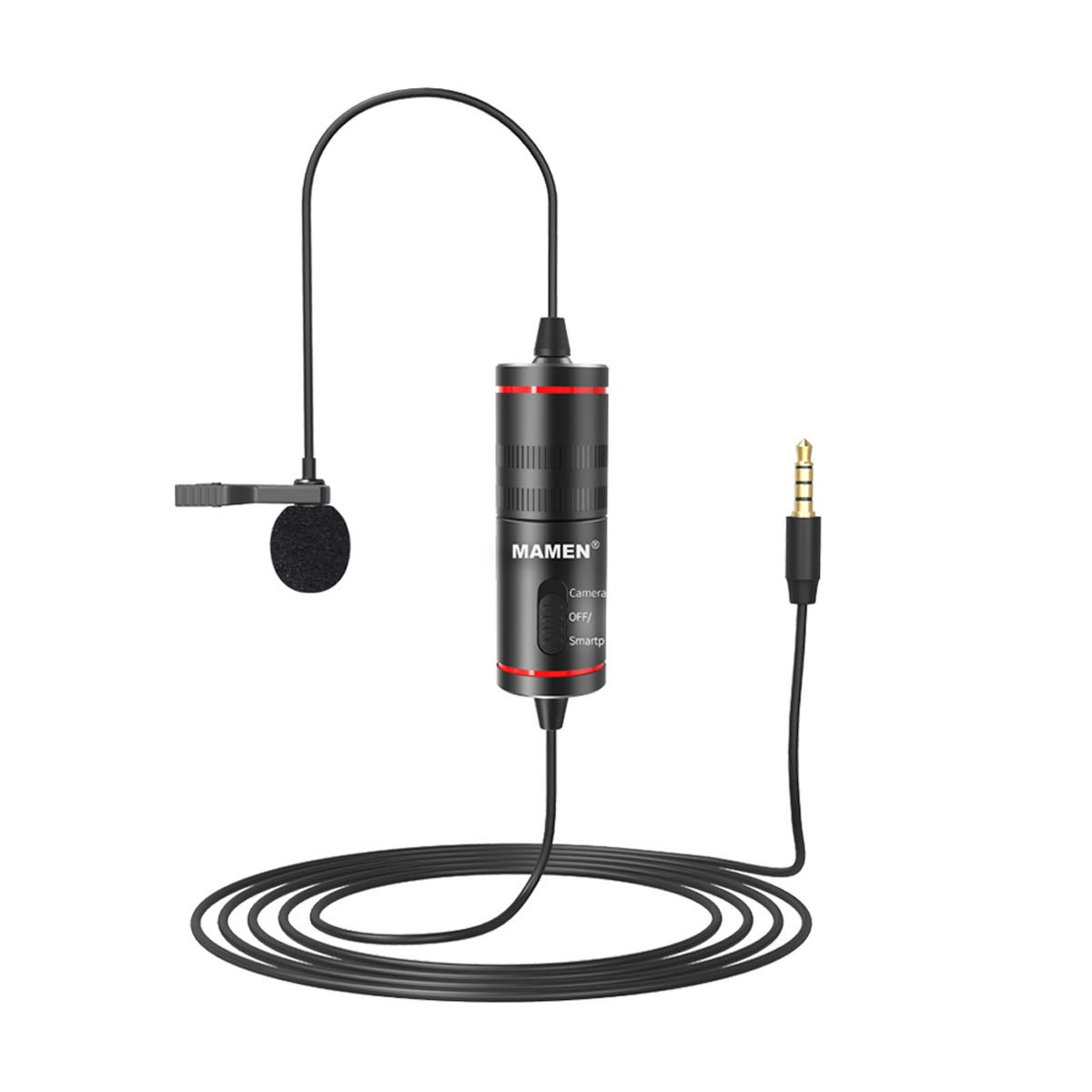 Microfone Lapela Profissional, Mamen, P2, Com Adaptador P10 - Km-d1