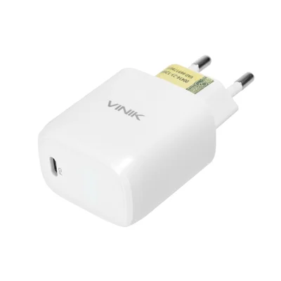 Carregador de Tomada Vinik 20w, Com 1 Saída Tipo C, 12v, 1.67a - Branco