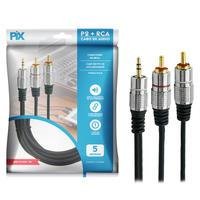 Cabo P2 Estéreo Para 2 RCA Macho - Fitz-c3 - 5m