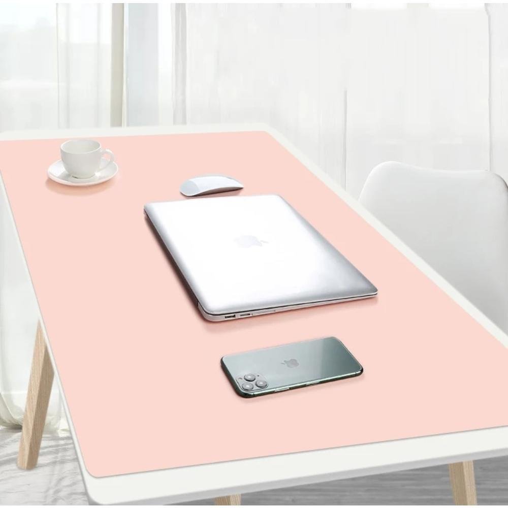 Imagem 2 de 4 do produto Mouse Pad M3m, Grande Desk Pad Tapete De Mesa Gamer Office, Fácil Deslize, Antiderrapante, 90x40cm, Rosa Claro