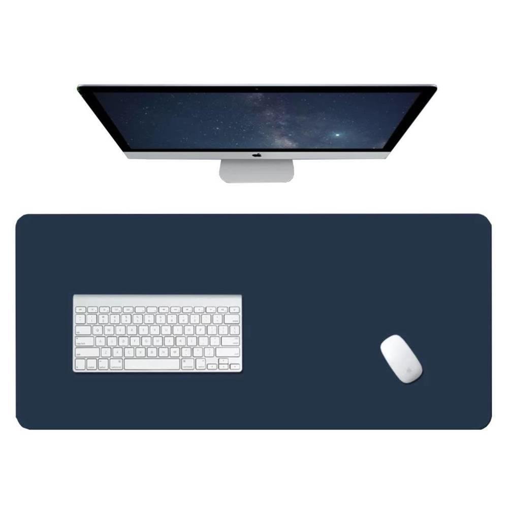 Imagem 2 de 4 do produto Mouse Pad M3m, Grande, Desk Pad Tapete De Mesa Gamer Office, Fácil Deslize, Antiderrapante, 90x40cm, Azul Marinho