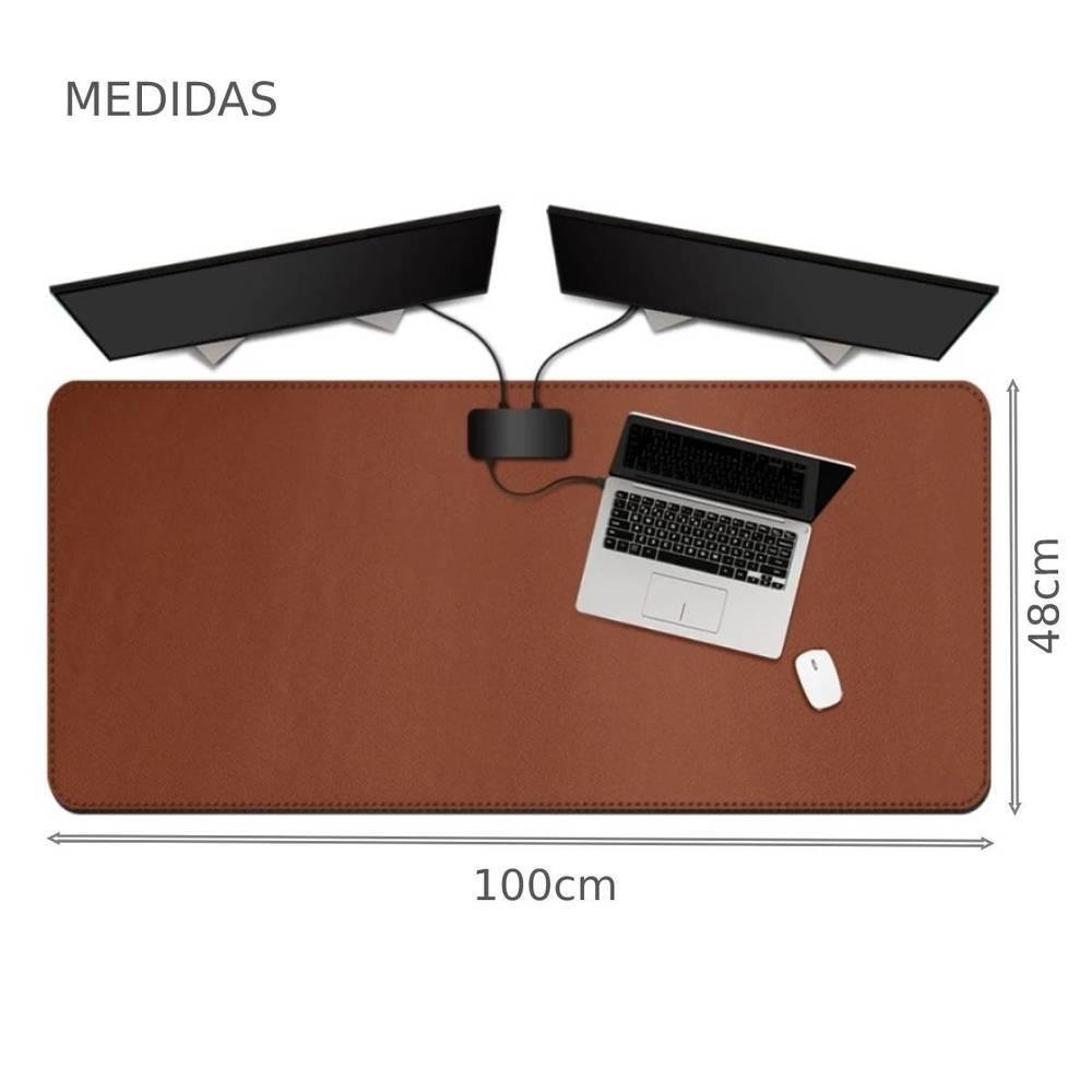 Imagem 2 de 5 do produto Mouse Pad M3m Desk, Tapete De Mesa, 100x48cm, Impermeável, Antiderrapante, Castor Marrom