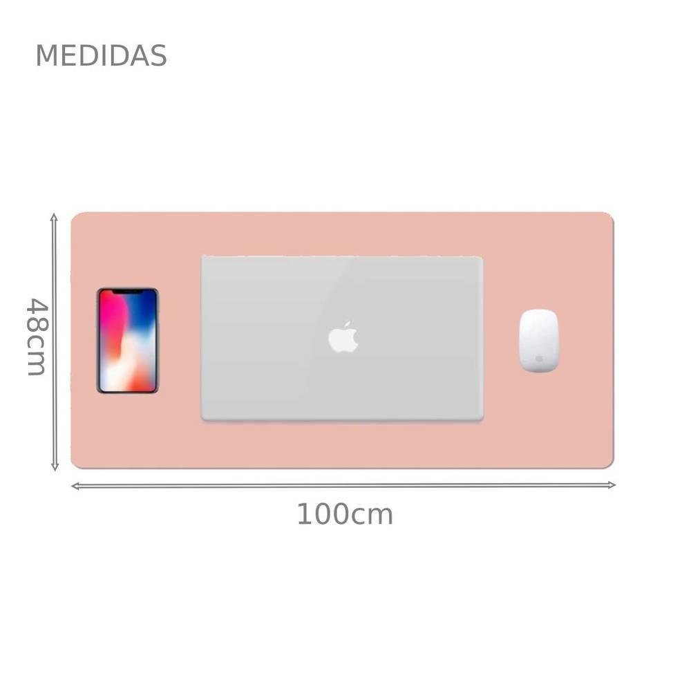Imagem 2 de 5 do produto Mouse Pad M3m, Grande, Desk Pad, Tapete De Mesa Gamer Office, Fácil Deslize, Antiderrapante, 100x48cm, Rosa Claro