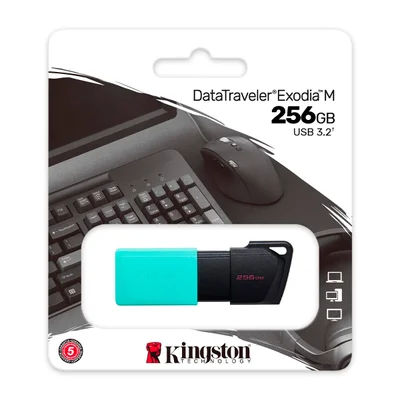 Pen Drive 256GB Kingston Datatraveler Exodia M, USB 3.2 - Dtxm/256gb