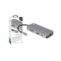 HUB USB C, 5+, 7x1, USB 3.0, Leitor De Cartões SD/micro SD, HDMI, RJ45, USB-C - 018-7453