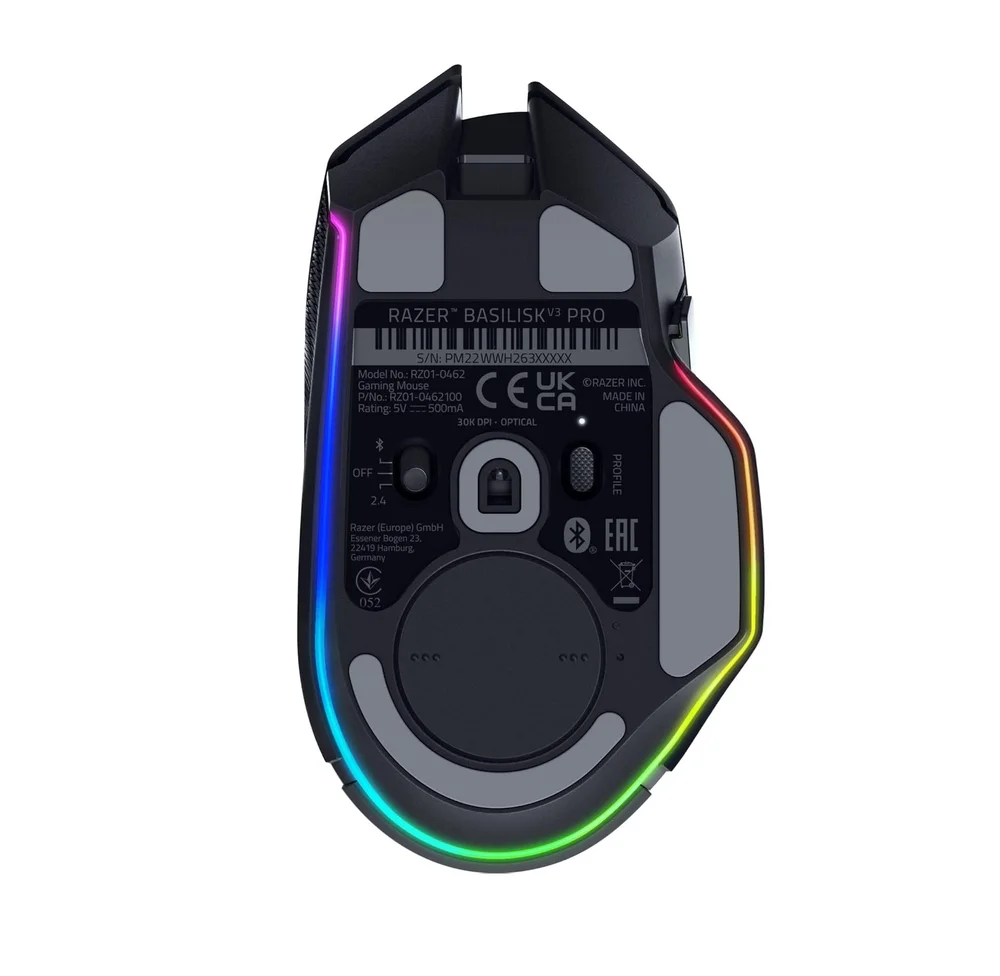 Imagem 3 de 4 do produto Mouse Gamer Sem Fio Razer Basilisk V3 Pro, Chroma, 11 Botões Programáveis, 30000 DPI, Black - Preto