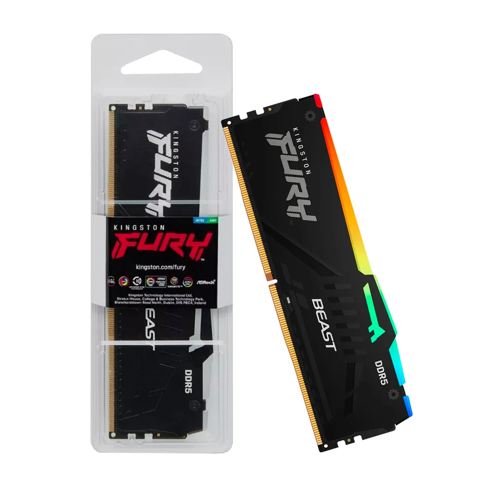 Memória Kingston Fury Beast RGB 16GB KaBuM