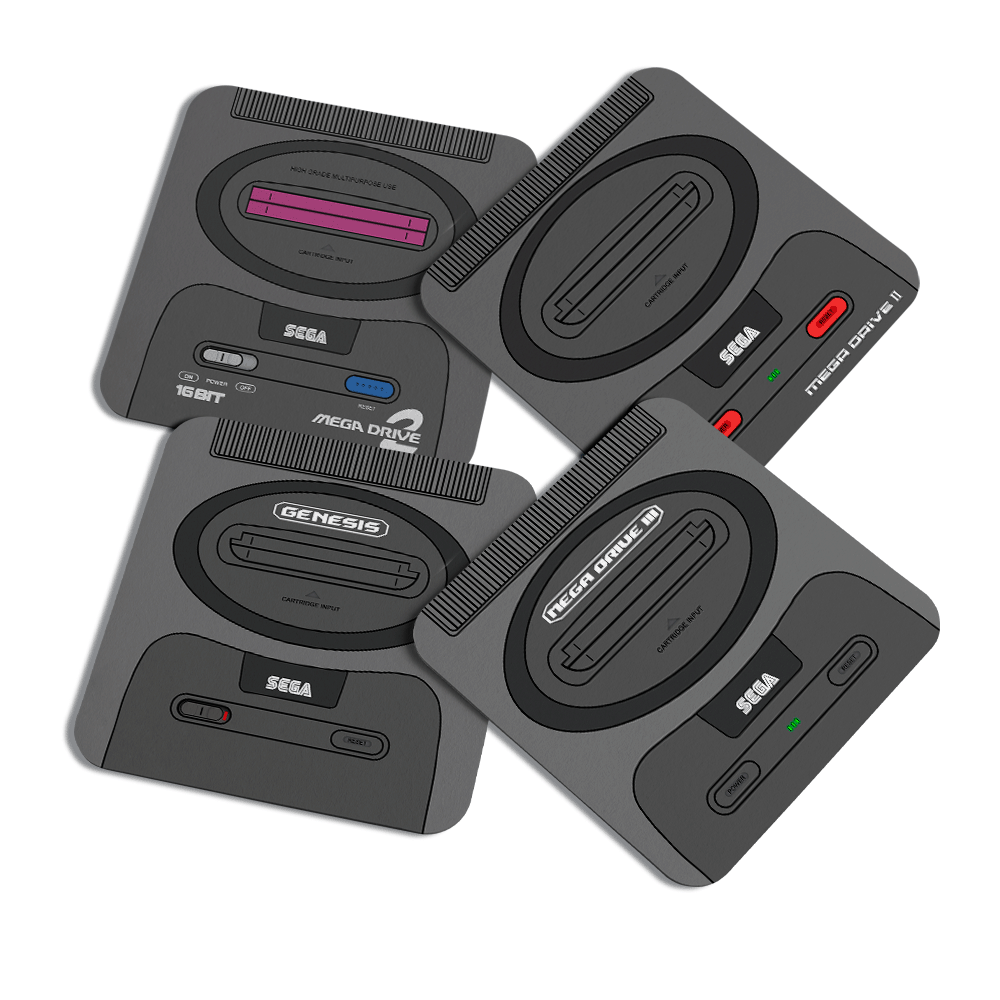 Porta Copos Geek Gamer, Mega Coaster Drive, Kit com 4 Peças