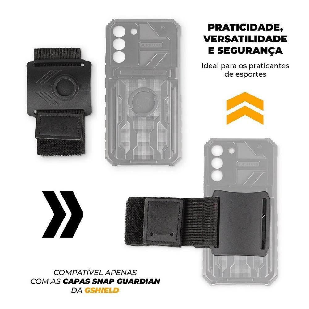Imagem 3 de 4 do produto Armband Gshield, Braçadeira Para Capa Snap Guardian, 25x5, Ajustavel, Fechamento com Velcro, Preto