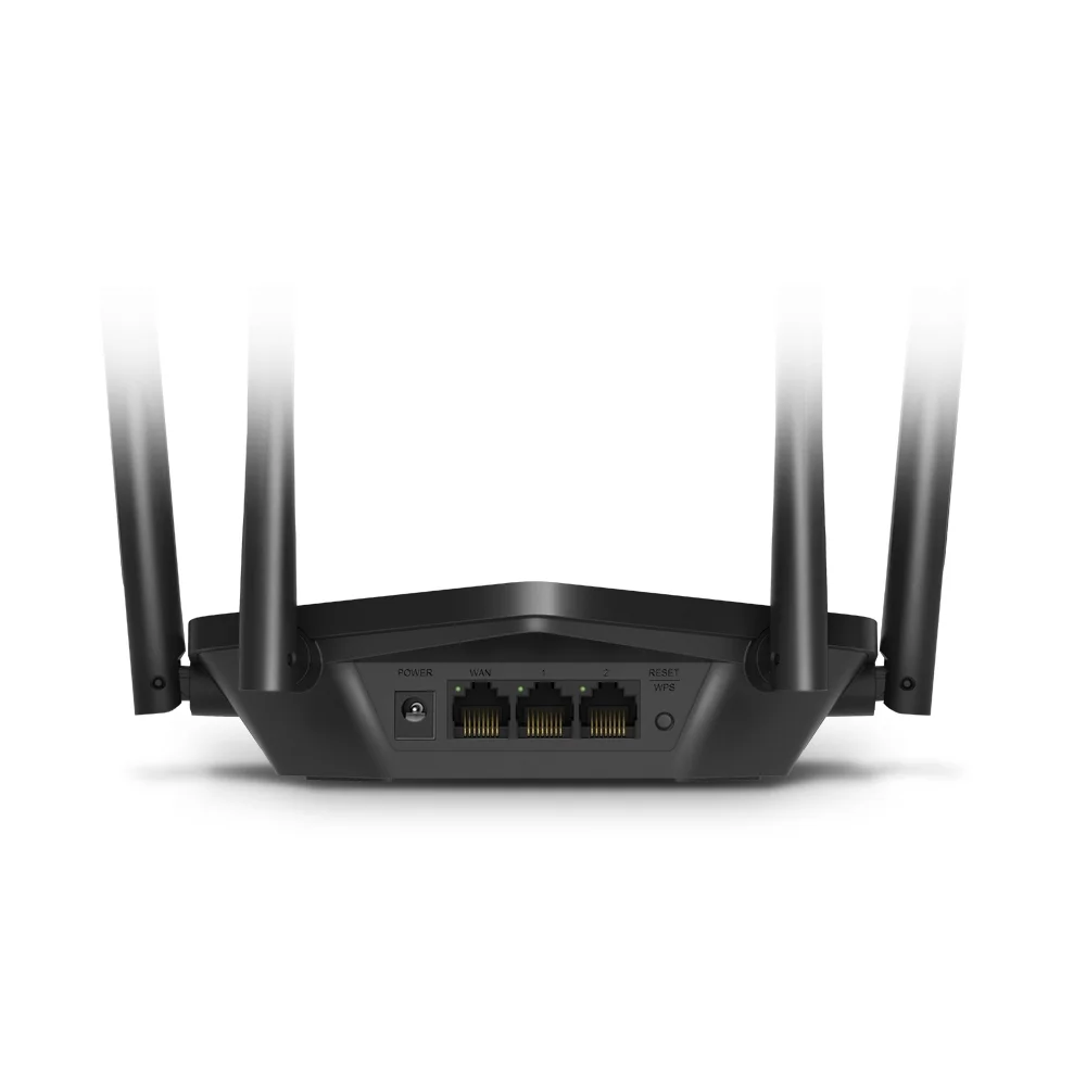 Roteador Mercusys, Mr60x, Ax1500, Gigabit 10/100/1000, 1201 Mbps + 300 Mbps, Dual Band, 4 antenas, Wi-fi 6, Preto